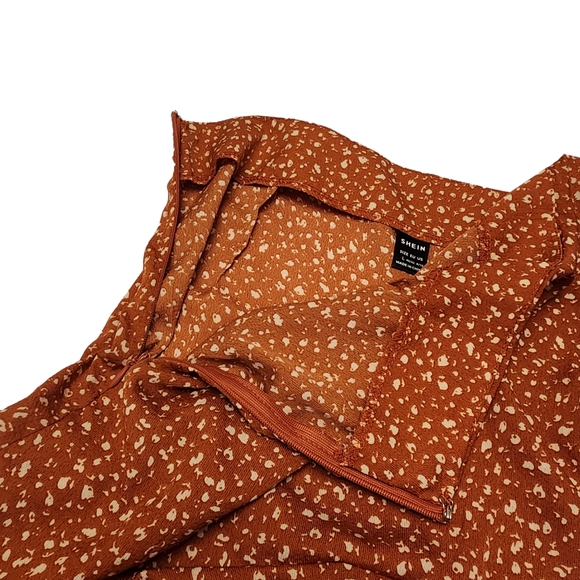 Burnt Orange Speckled Mini Ruffle Skirt - Picture 6 of 10